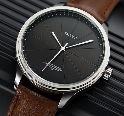 [Confezione regalo] YAZOLE New Fashion Simple Watch Orologio da uomo al quarzo impermeabil...