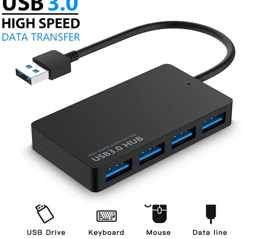 Splitter HUB usb3.0 ultrasottile ad alta velocità da uno a quattro hub USB con connettore...