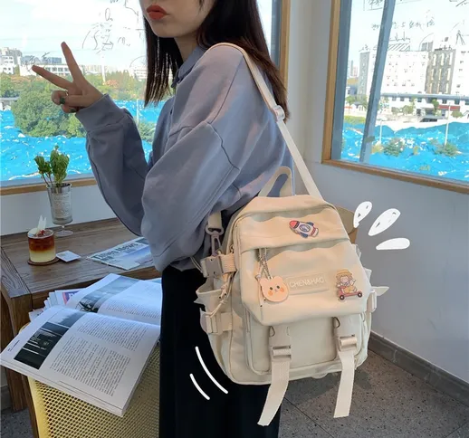 Zaino piccolo mini zaino in tela stile coreano per donna Zaino da viaggio moda Borsa da sc...