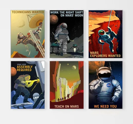 Retro Explorers Canvas Painting Classic Space Program Poster e stampe Vintage Universe Wal...