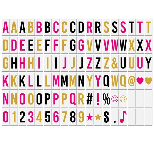 102 pz Colorato Intercambiabile Lettere Numeri Simboli Personaggi Carte Combinazione Liber...