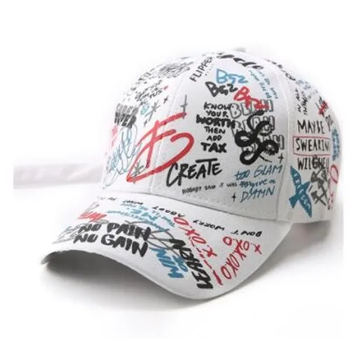 Man All-match decoro Stampa graffiti Berretto con visiera Berretto da baseball Cappello da...