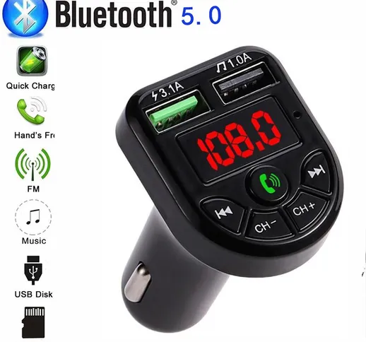 Lettore MP3 compatibile con Bluetooth per auto Ricevitore per auto Vivavoce Navigazione pe...