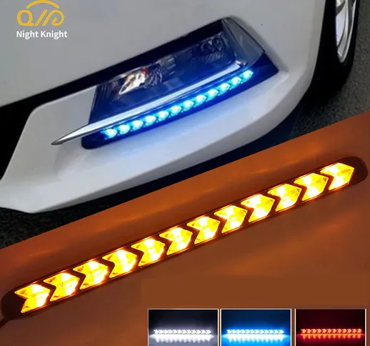 1 paio 2 colori LED DRL Car Daytime Running Lamp Lightings Led Strip 6 Led 9 Led 12 Led Ar...
