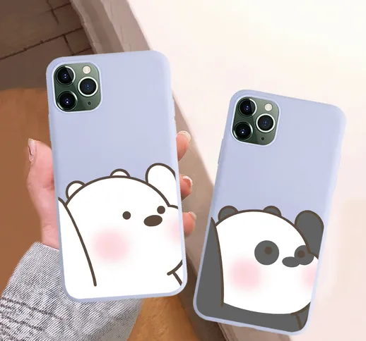 Custodia protettiva Apple phone case cartone animato The Three Bare Bears Carino TPU Custo...