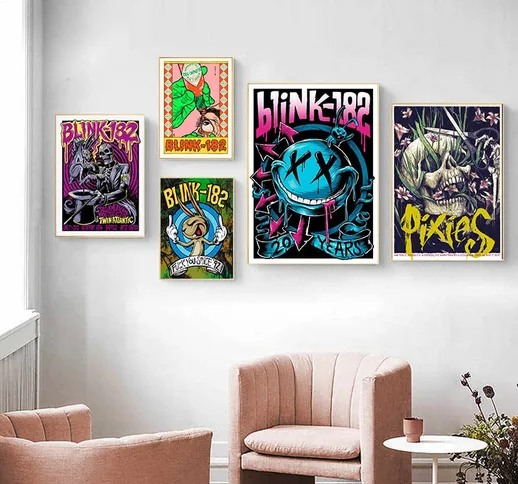 Blink 182 Rock Band poster bar caffetteria Art Decor Wall Decor soggiorno sala da pranzo H...