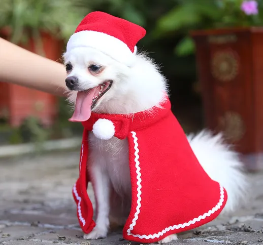 Nuovo vestito mantello rosso vestito gatto cane cappello con corda retrattile copricapo ma...