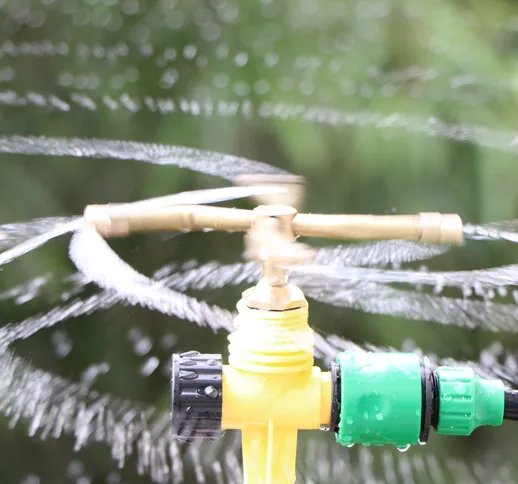 Nuovo prodotto Irrigatore a 4 rami con croce in rame rotante a 360 gradi, irrigazione auto...