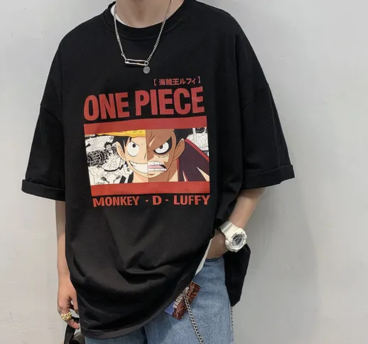 One Piece T-shirt da uomo a maniche corte marchio marea estiva sciolto tendenza del marchi...