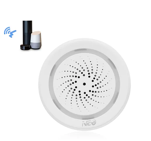 Collegamento allarme sirena 3 in 1 WiFi con sensore di umidità e temperatura Tuya Smart Li...