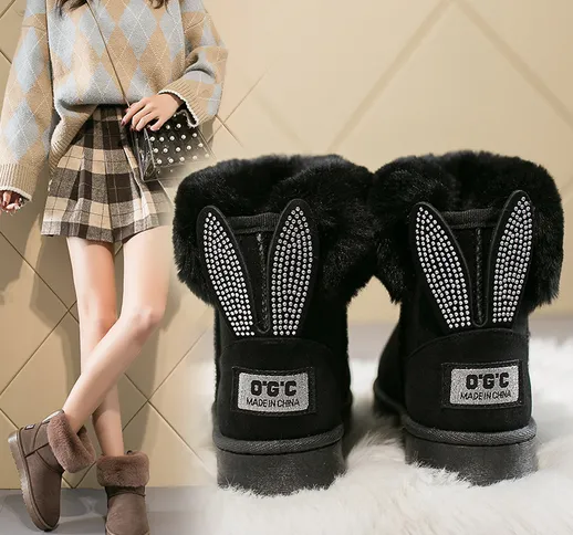 Stivali da neve donna 2020 inverno nuovo tubo corto coreano scarpe in cotone felpato moda...