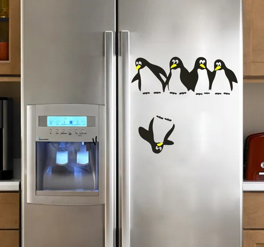 Penguin Frigorifero Sticker Decalcomanie per frigorifero Cucina Adesivi murali in vinile S...