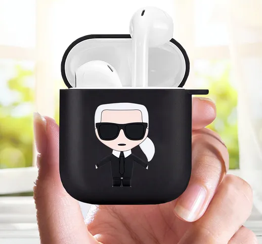 Custodie morbide in silicone nero per Apple Airpods 1 2 Fashion Brand Designer KARLs Custo...