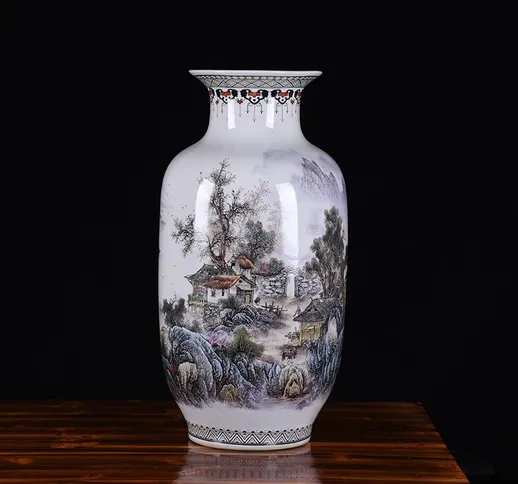 Nuovo stile Yanyu Jiangnan bottiglia di zucca di cera Jingdezhen porcellana grande vaso ca...