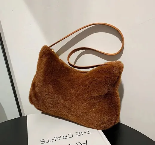 New Winter Furry Bag 2021 Versione coreana della tendenza dello stile occidentale Borsa pe...