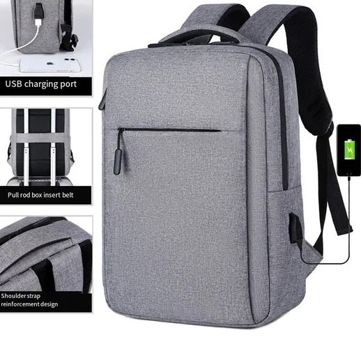 Nuovo 15,6 pollici Laptop Usb Zaino Borsa da scuola Zaino Antifurto Uomo Zaino da viaggio...