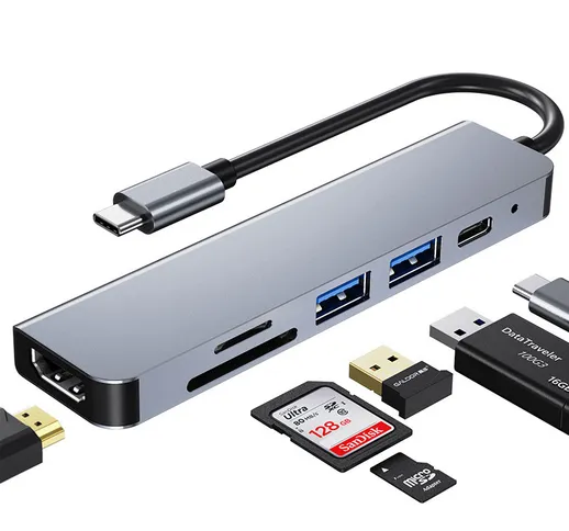 Hub USB C Mosible per adattatore Rj45 100M compatibile con HDMI OTG Thunderbolt 3 Dock con...