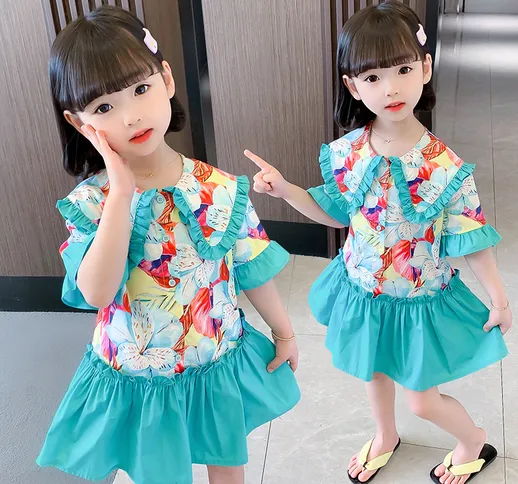 Le ragazze vestono l'estate nuova versione coreana del grande vestito dal fiore grande del...