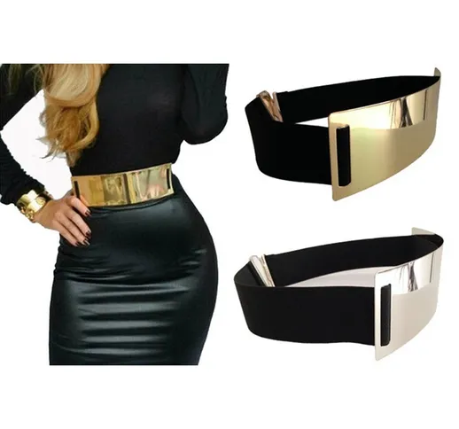Cinture di design calde per donna Cintura di marca argento oro Classy Elastic ceinture fem...