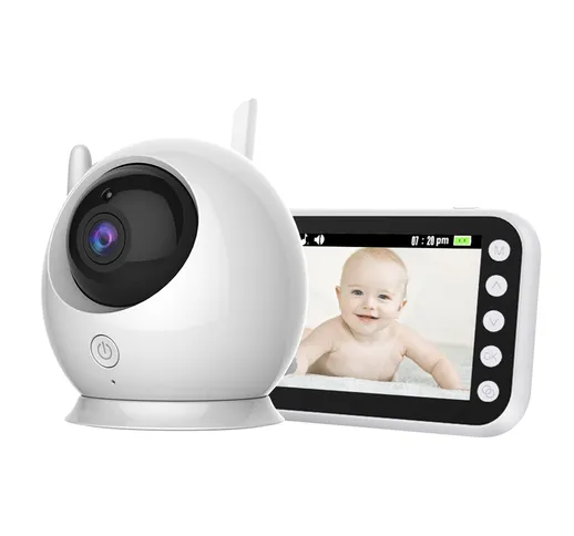 Baby monitor per baby sitter video wireless privato da 4,3 pollici con telecamera di sicur...