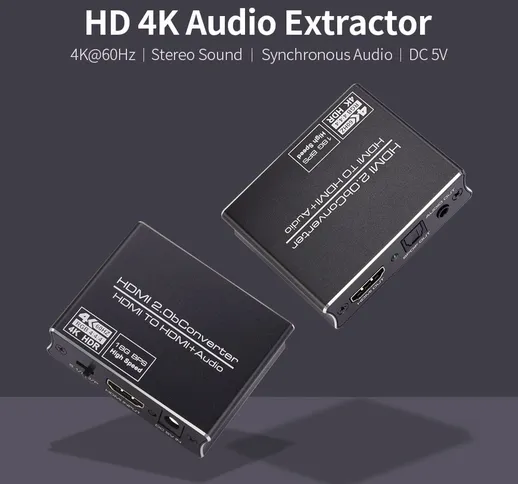 Estrattore audio HD 4K Qualità immagine HD 4K Audio stereo Audio sincrono Interfaccia DC 5...