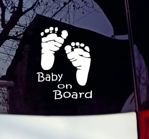 KAISA 12 * 7 cm Cute 3D Baby Feet Riflettente Baby On Board Adesivo per auto Adesivo di av...