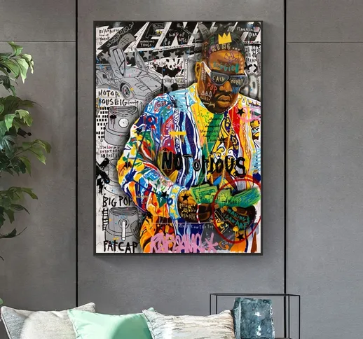 Modern Graffiti Artwork Tupac Singer Hip Hop Canvas Poster 2Pac Rapper Canvas Painting Pop...