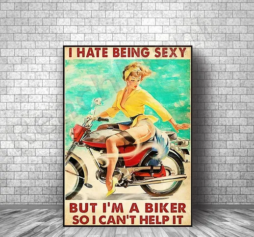 Poster di tela di moto Odio essere sexy ma non posso farci niente poster di bici poster di...