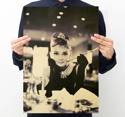 Hepburn J Style Nostalgic Vintage Carta Kraft Poster Interni Bar Cafe Pittura Decorativa