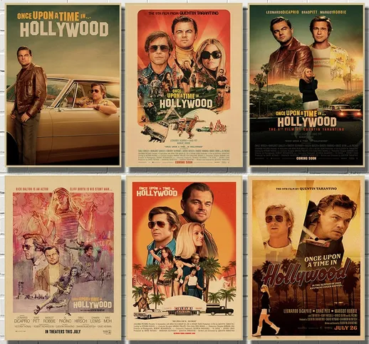 2019 New Movie Canvas Poster C'era una volta a Hollywood Stampe d'arte retrò Vintage Wall...