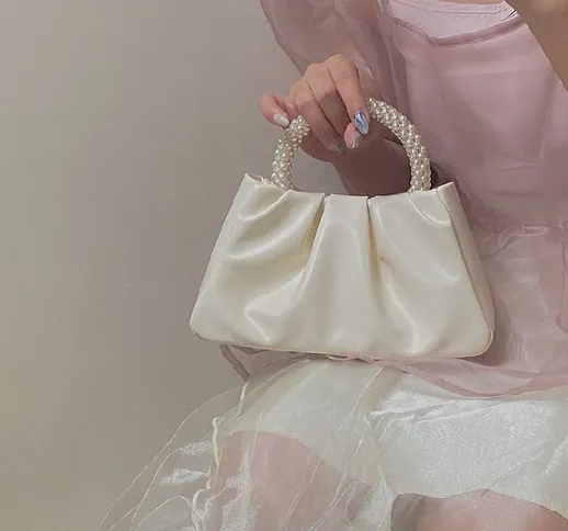 Cervo 2021 nuova perla piccola borsa da donna riempita a mano plissettata nuvola borsa per...