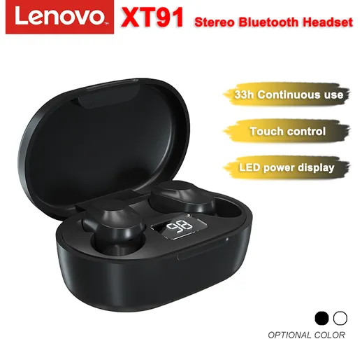 Lenovo XT91 Wireless Bluetooth 5.0 Auricolare Touch Button Headset Auricolari sportivi ste...