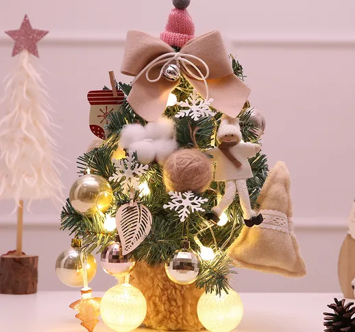 Mini albero di Natale piccola decorazione desktop fai da te albero di Natale set pacchetto...