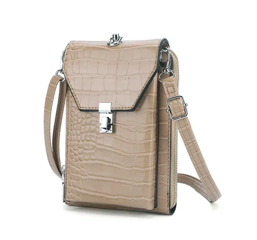 Nuova borsa a tracolla moda donna modello coccodrillo borsa rettangolare piccola in pelle...