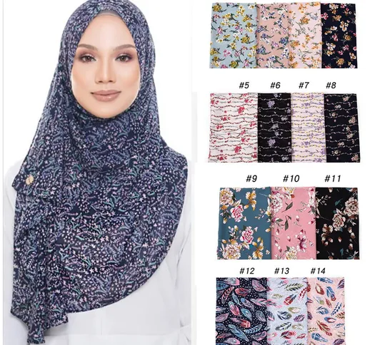 RAISJNHK New Bubble Chiffon Hijab Sciarpa Design Scialli di fiori Sciarpe musulmane Foular...