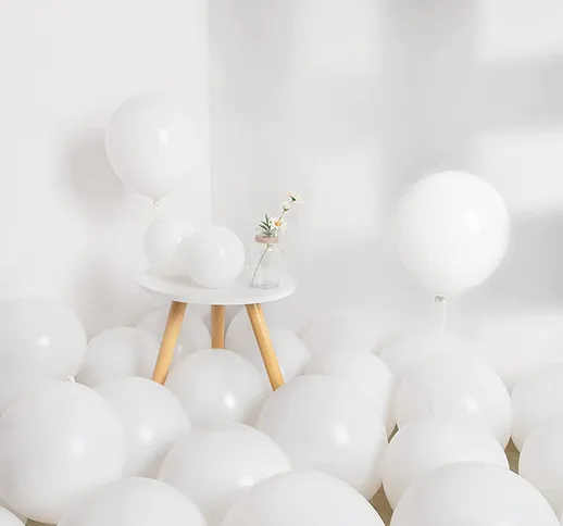 Palloncini bianchi 12 + 5 pollici-70 pezzi palloncini per feste di compleanno, palloncini...