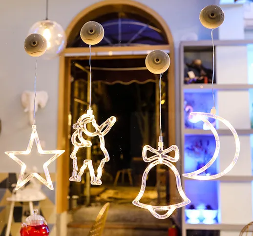 Natale ins vetro adesivi finestra lampadario decorazioni creative luci appese luci