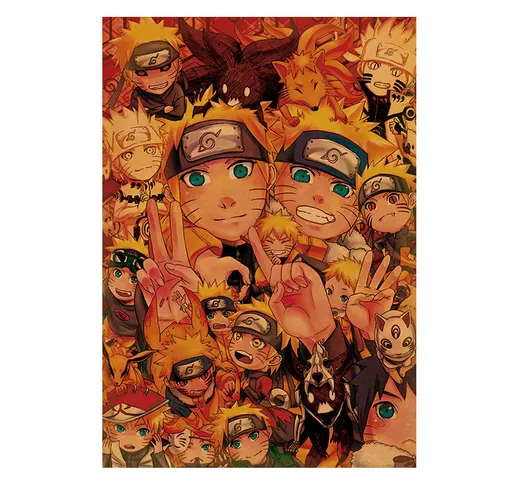 【B016】 Naruto 70 Nostalgic Retro Kraft Paper Poster Bar Cafe Pittura Decorativa