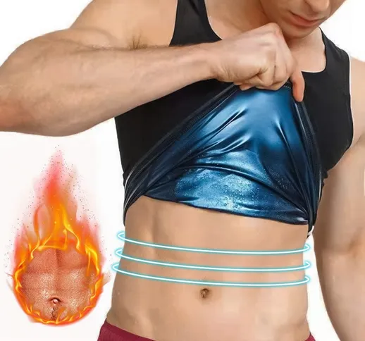Uomini Shapewear Vita Trainer Vest Hot Sauna Tute Thermo Sudore Canotte Body Shaper Bianch...