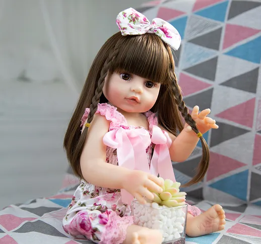 Bambola di simulazione del bambino rinato da 48 cm, tutta la bambola di gomma da 22