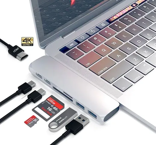 Hub USB C Thunderbolt 3 Dock con adattatore Rj45 1000M compatibile con HDMI TF SD Reader P...