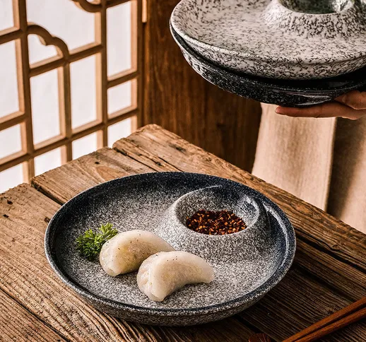 Piatto per gnocchi creativo giapponese Piatto in ceramica con piatto di aceto Piatto per l...