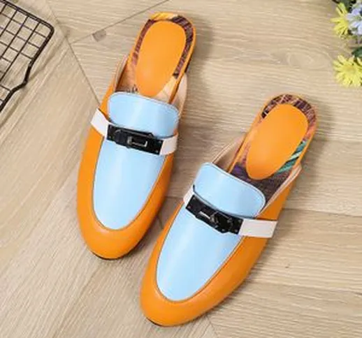 Scarpe Hermes Kelly 2020 nuove pantofole europee e americane stile britannico casual all-m...