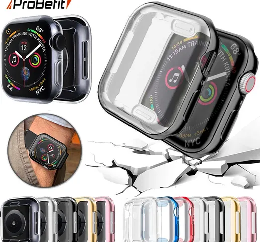 360 Slim Watch Cover per Apple Watch Case 6 SE 5 4 3 2 1 42MM 38MM Soft Clear TPU Screen P...