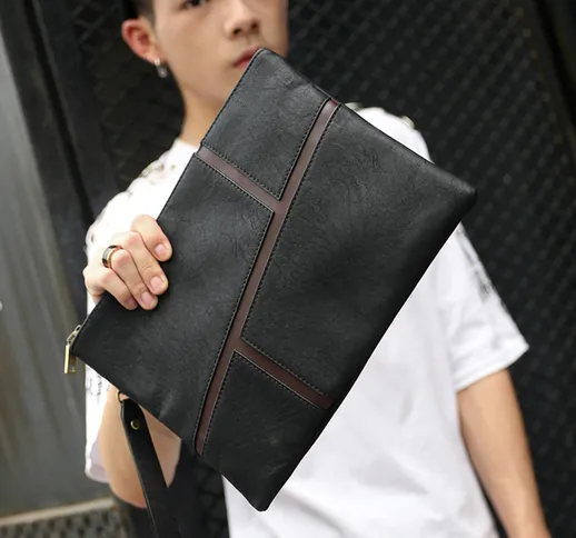 Nuova pochette moda casual retrò coreano uomini e donne pochette busta busta borsa documen...