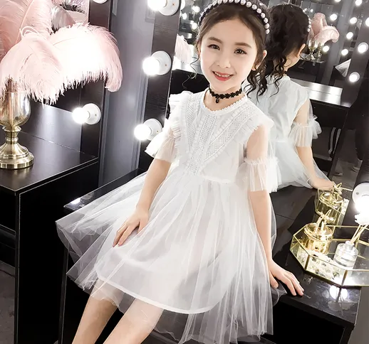 Vestito estivo per ragazze nuovo vestito da principessa alla moda in stile coreano vestito...