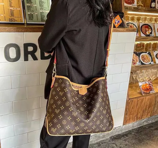 Borsa a secchiello vintage borsa da donna di Hong Kong nuova tendenza versatile borsa a tr...