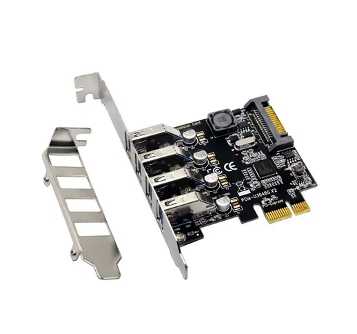 Scheda di espansione PCI-E a 4 porte USB 3.0 Super Fast 5Gbps Scheda convertitore adattato...