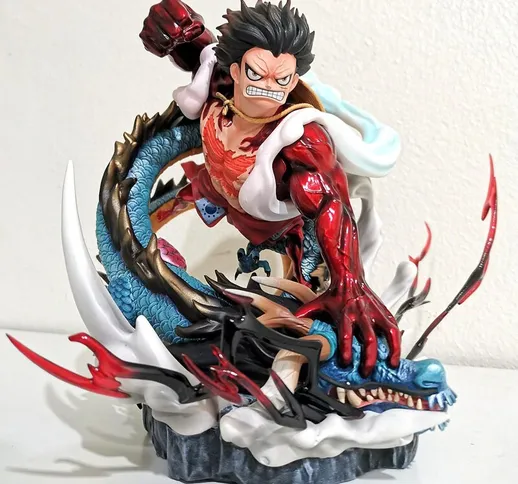 Anime giapponese One Piece Wano Country Monkey D Rufy VS Kaido Dragon Fighting Action PVC...