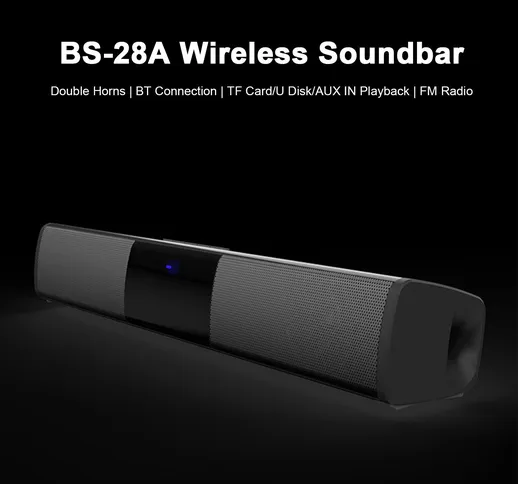 BS-28B Altoparlanti Bluetooth senza fili 20W Soundbar Ingresso AUX RCA Scheda TF Riproduzi...